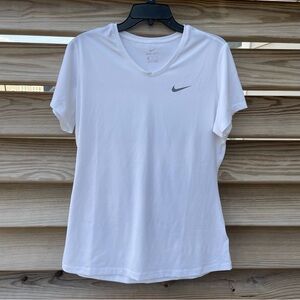 Nike white fitted stretch activewear t-shirt Women XXL New